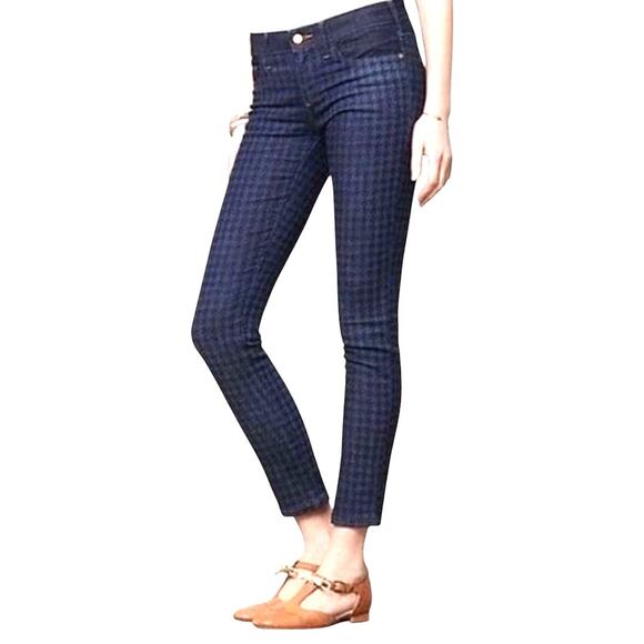 Pilcro Women's Jeans Skinny Textured Herringbone Navy Blue Sz 32 Flattering Fit - Picture 1 of 11